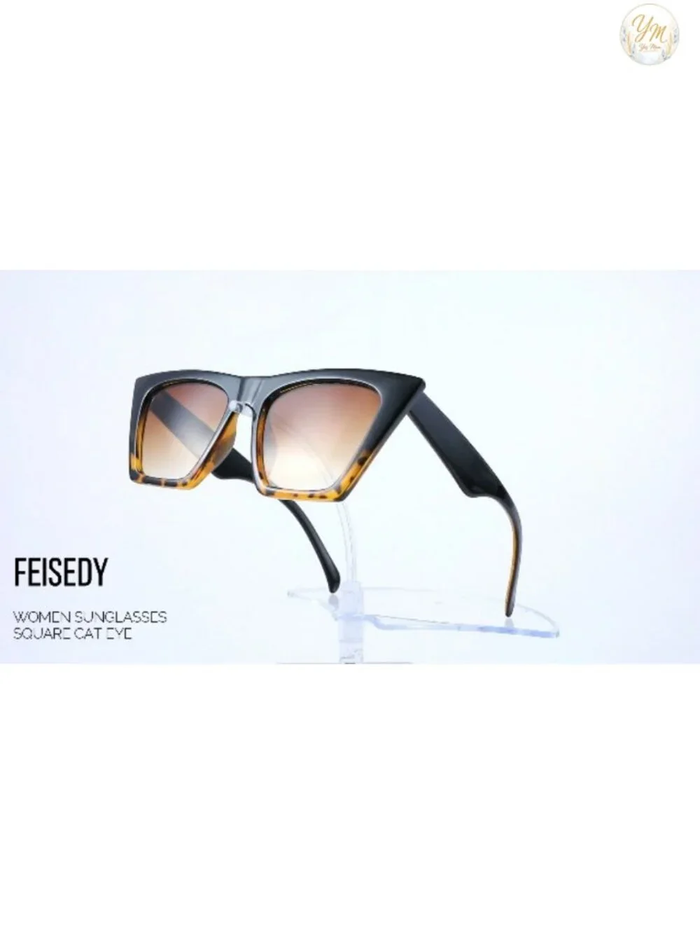 Vintage Square Cat Eye Sunglasses Women Trendy Acetate Frame Polarized UV